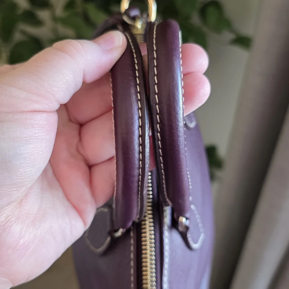 Dooney & Bourke Purple Pebble Leather Satchel - Picture 5 of 10